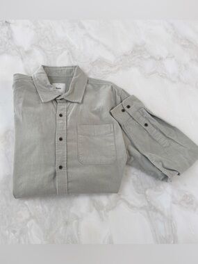 Katin Corduroy Granada Button Down Shirt Men’s Size Large Mineral Gray NWOT